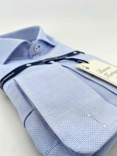 camisas buona fortuna comprar online camisas italianas exlusivas microestampada azul shop detalle