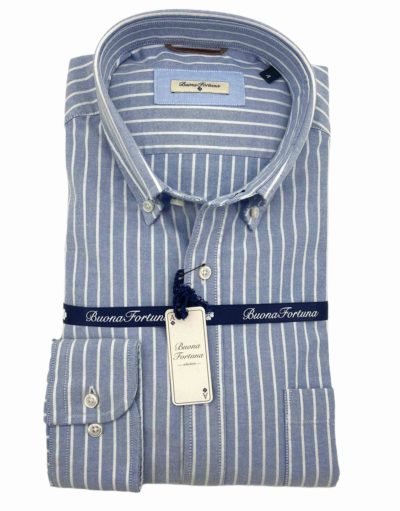 camisas buona fortuna comprar online camisas italianas exlusivas rayas oxford azul