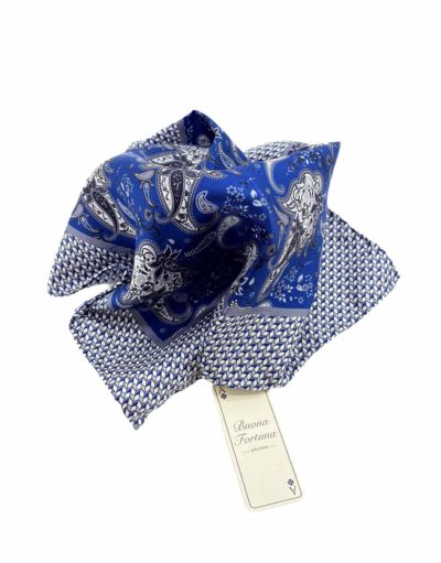 pochettes seda buona fortuna panuelos exclusivos comprar online moda italiana panuelo estampado azul gris mosaico shop