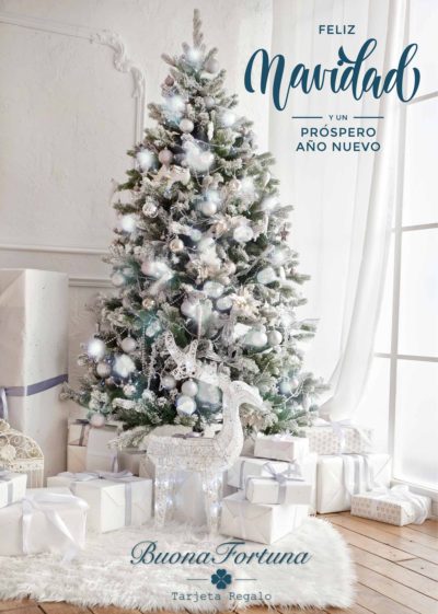 tarjeta regalo feliz navidad buona fortuna