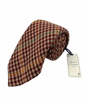 corbata lana siete pliegues buona fortuna comprar online corbatas italianas exclusivas shop cuadro harrys marron cereza crema