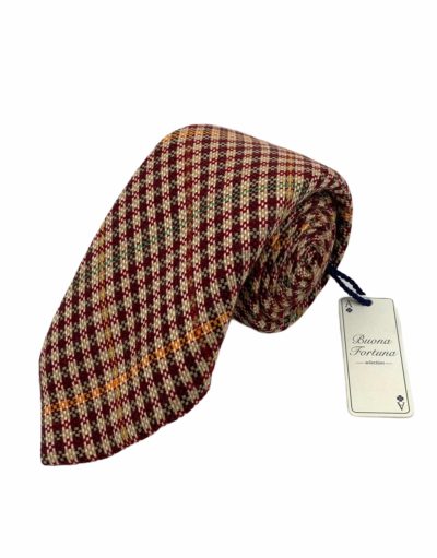 corbata lana siete pliegues buona fortuna comprar online corbatas italianas exclusivas shop cuadro harrys marron cereza crema