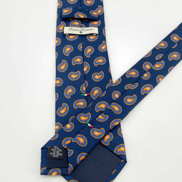 corbata tejida twill buona fortuna comprar online corbatas italianas exclusivas shop estampada cashmere naranja azul
