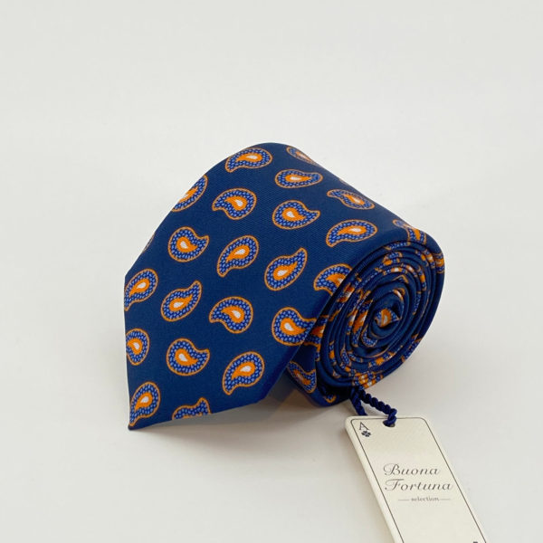 corbata tejida twill buona fortuna comprar online corbatas italianas exclusivas shop estampada cashmere naranja azul