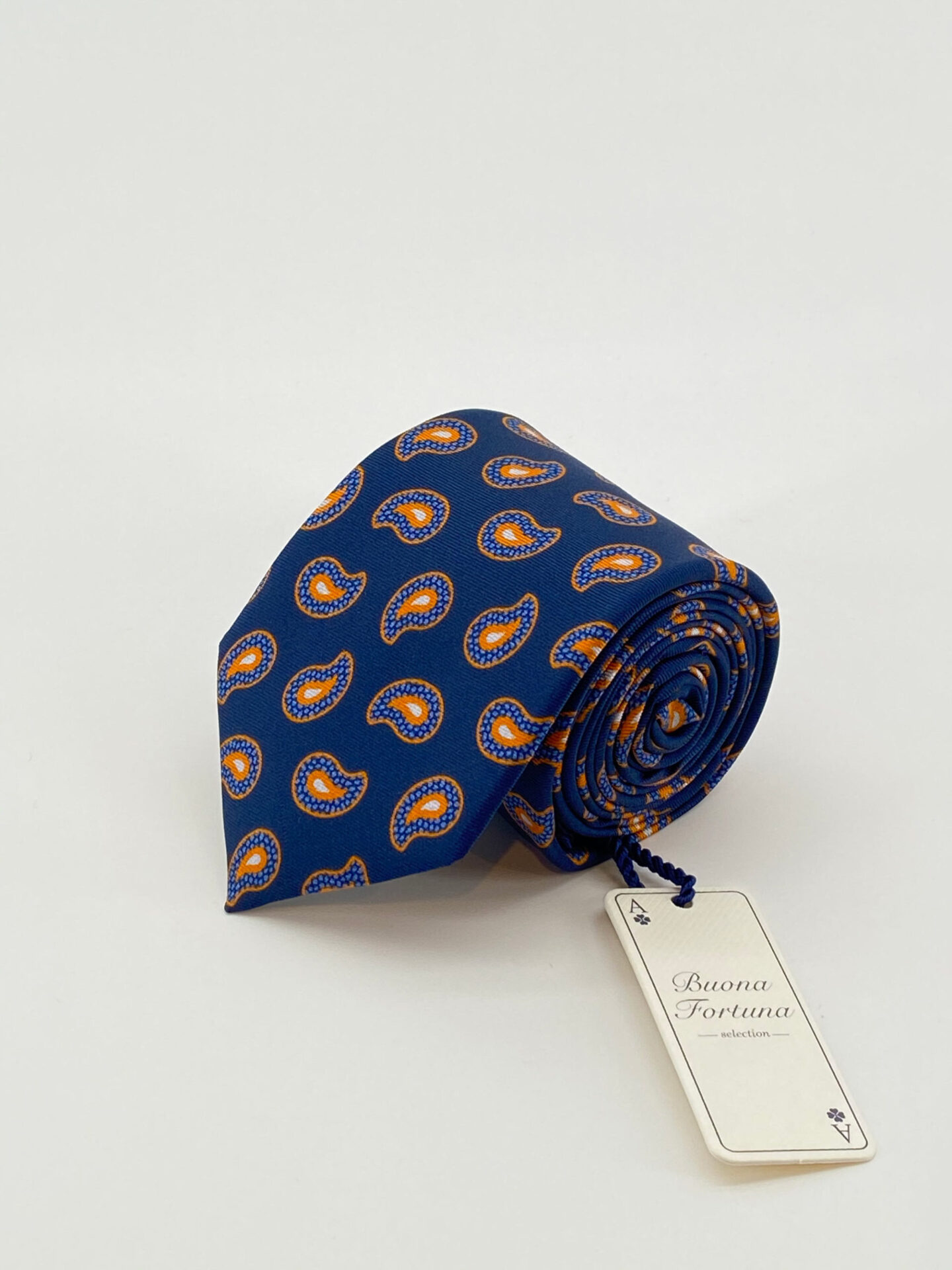 corbata tejida twill buona fortuna comprar online corbatas italianas exclusivas shop estampada cashmere naranja azul