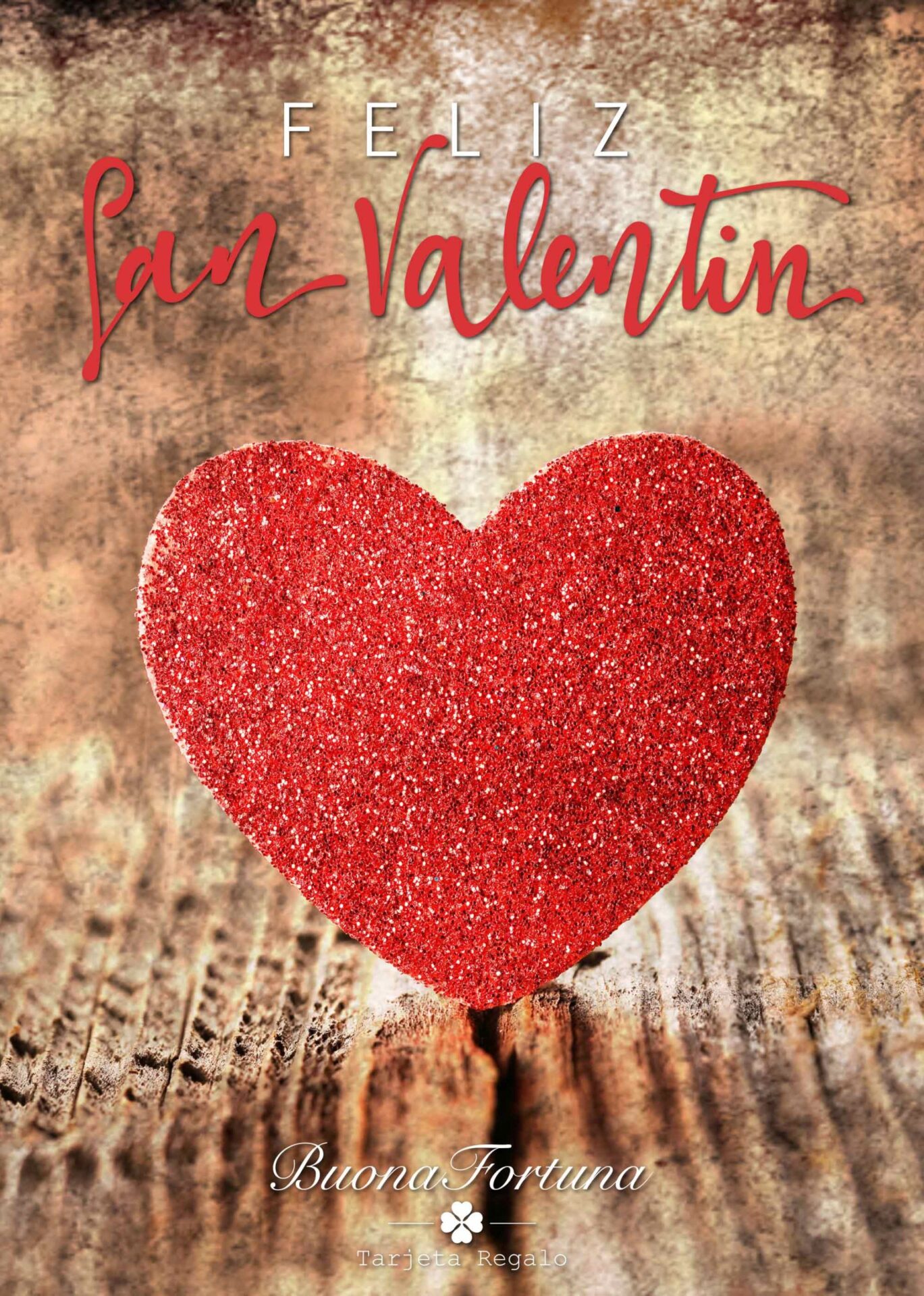 tarjeta regalo feliz día de San Valentín buona fortuna