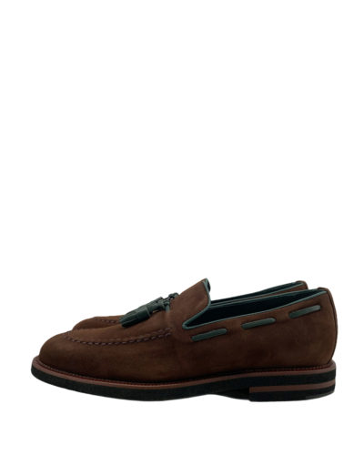 zapatos piel buona fortuna zapatos exclusivos comprar online moda italiana shop marron oscuro verde mocasin serraje