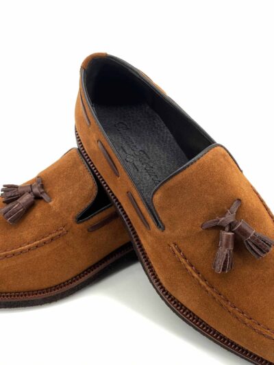 zapatos piel buona fortuna zapatos exclusivos comprar online moda italiana-shop marrones mocasin serraje borla