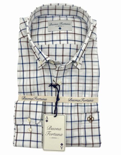 camisas buona fortuna comprar online camisas italianas exlusivas cuadros marrones azules fondo beige