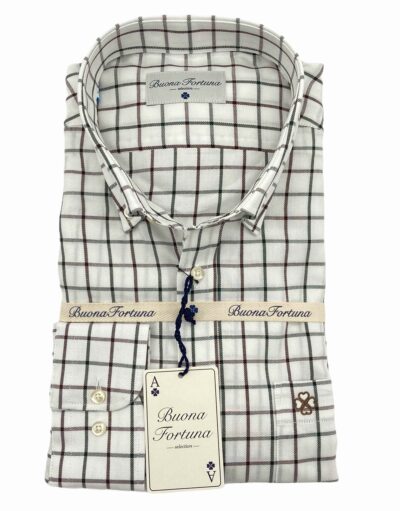 camisas buona fortuna comprar online camisas italianas exlusivas cuadros marrones verdes fondo beige