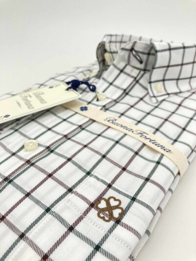camisas buona fortuna comprar online camisas italianas exlusivas cuadros marrones verdes fondo beige