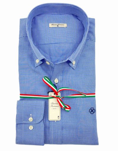 camisas buona fortuna comprar online camisas italianas exlusivas micro pata de gallo azul