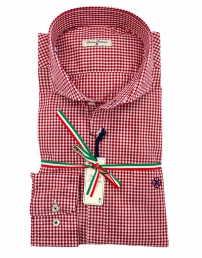 camisas buona fortuna comprar online camisas italianas exlusivas vichy rojo