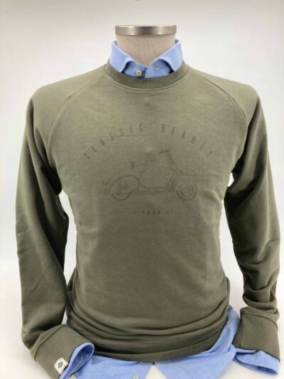 comprar sudaderas sport tienda online ropa hombre exclusiva sudadera vespa verde kaki sport detalle