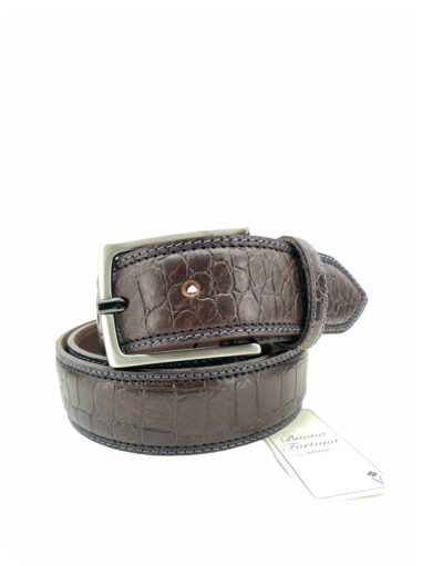 comprar cinturon cocodrilo marron elegante hombre sport ceremonia shop