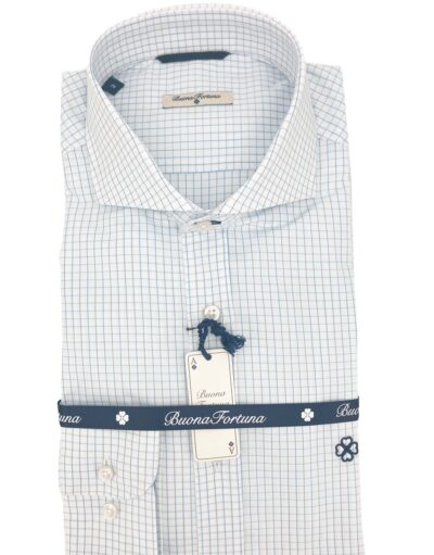 comprar camisa exclusiva hombre vestir ceremonia sport algodon cuadro ventana azul celeste shop