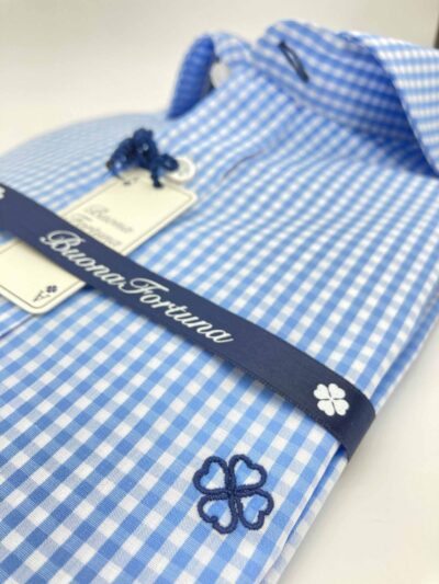 comprar-camisa-exclusiva-hombre-vestir-ceremonia-sport-algodon-cuadro-vichi-azul-detalle