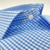 comprar camisa exclusiva hombre vestir ceremonia sport algodon cuadro vichi azul detalle