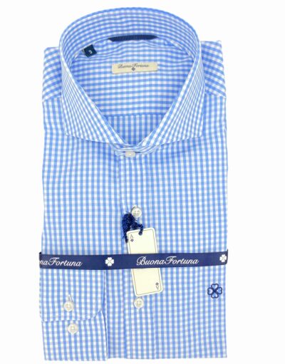 comprar camisa exclusiva hombre vestir ceremonia sport algodon cuadro vichi azul shop