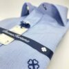 comprar camisa exclusiva hombre vestir ceremonia sport algodon micro cuadro azul shop