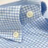 comprar camisa exclusiva hombre vestir ceremonia sport cuadros azules celestes twill detalle