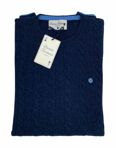 jersey lamswool caja trenzas ochos azul exclusivo sport otoño invierno shop