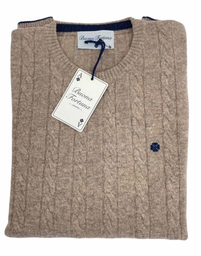jersey lambswool caja trenzas ochos camel exclusivo sport otoño invierno shop
