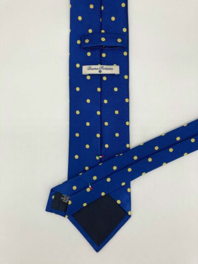 tienda online ropa hombre exclusiva corbatas ceremonia jaquard topos amarillos detalle