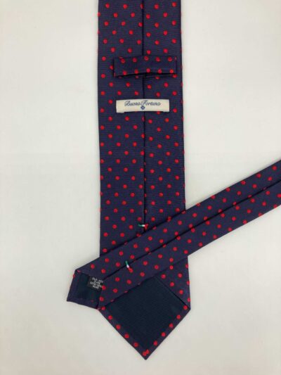 tienda online ropa hombre exclusiva corbatas ceremonia jaquard topos rojos detalle