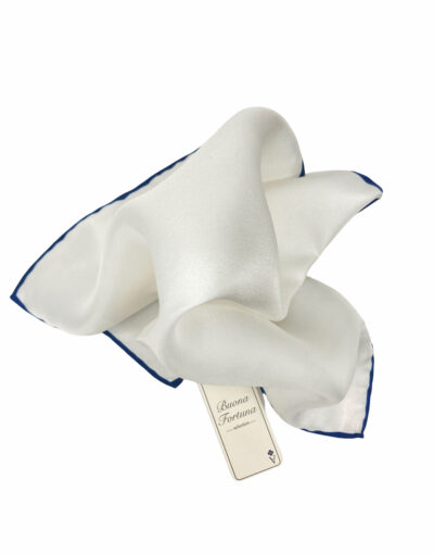 tienda online panuelos bolsillo pochette seda blanco perfil azul ceremonia buona fortuna shop