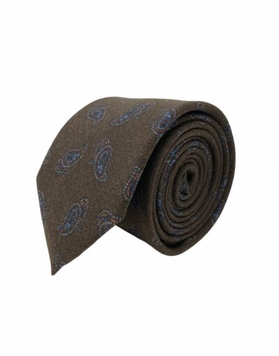 tienda online ropa hombre exclusiva corbatas ceremonia lana marron dibujos amebas azules ocres shop