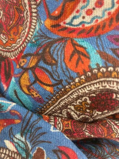 comprar tienda online pashminas bufandas lana estampadas turquesas amebas marrones hojas hombre invierno ceremonia buona fortuna detalle