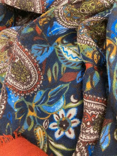 tienda online pashminas bufandas lana estampadas turquesas marrones hombre invierno ceremonia buonafortuna detalle