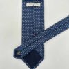 tienda online ropa hombre exclusiva corbatas ceremonia seda twill azul marino topos cuadros celestes detalle