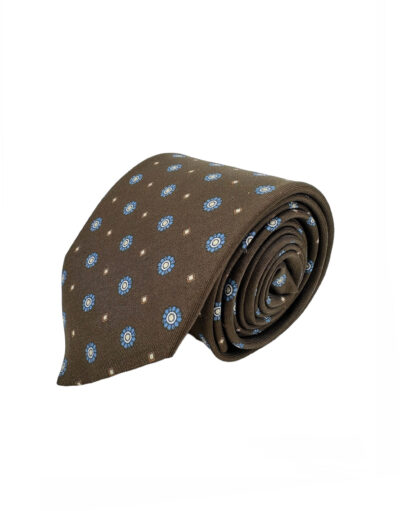 tienda online ropa hombre exclusiva corbatas ceremonia seda twill marron dibujo corbatero shop