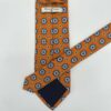 tienda online ropa hombre exclusiva corbatas ceremonia seda twill naranja circulos azules margaritas detalle