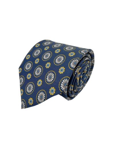 tienda online ropa hombre exclusiva corbatas ceremonia twill seda azul margaritas blancas shop