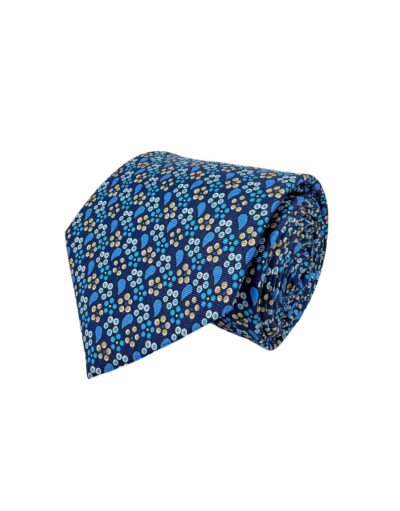 tienda online ropa hombre exclusiva corbatas ceremonia twill seda azul marino gotas turquesas flores beig shop