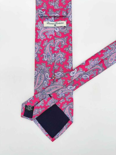 tienda online ropa hombre exclusiva corbatas ceremonia twill seda fresa amebas azules blancas rosas detalle