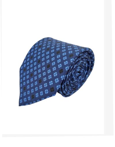 tienda online ropa hombre exclusiva corbatas ceremonia twill seda azul marino treboles buonafortuna celeste shop