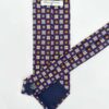 tienda online ropa hombre exclusiva corbatas ceremonia twill seda burgundi cuadros oro celeste detalle