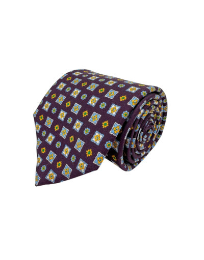 tienda online ropa hombre exclusiva corbatas ceremonia twill seda burgundi cuadros oro celeste shop