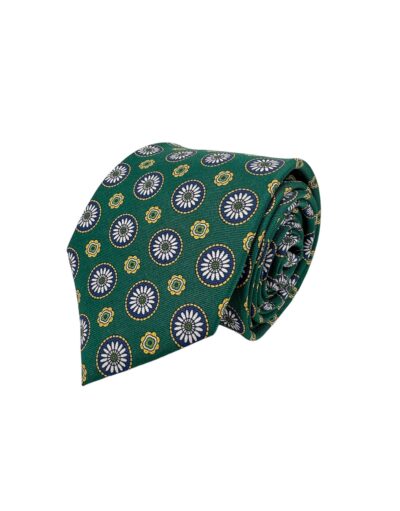 tienda online ropa hombre exclusiva corbatas ceremonia twill seda verde margaritas blancas shop