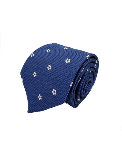 tienda online ropa hombre exclusiva corbatas ceremonia seda jacquard azul flores margaritas blancas shop