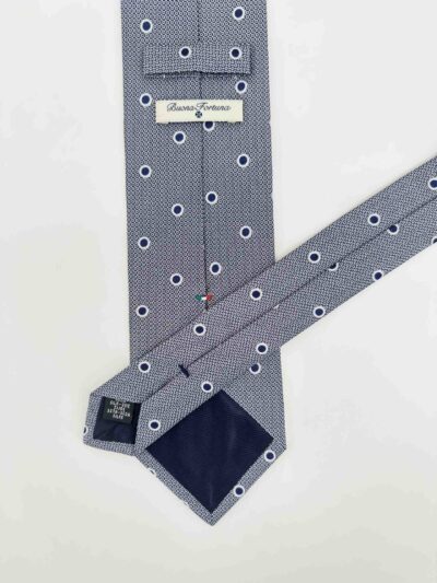 tienda online ropa hombre exclusiva corbatas ceremonia seda jacquard micro dibujo gris topo azul detalle