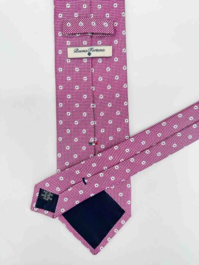 tienda online ropa hombre exclusiva corbatas ceremonia seda jacquard micro estructura bugambilla flores blancas detalle