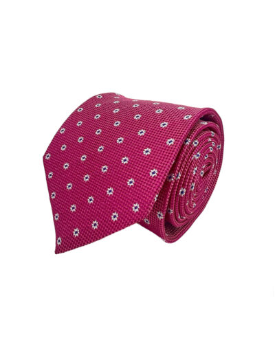 tienda online ropa hombre exclusiva corbatas ceremonia seda jacquard micro estructura rosa bugambilla flores blancas shop