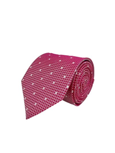 tienda online ropa hombre exclusiva corbatas ceremonia seda jacquard rosa micro cuadros blancos shop