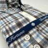 comprar camisa online tienda buona fortuna hombre invierno cuadros algodon vielha marron azul exclusivo