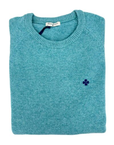 comprar jersey tienda online buona fortuna hombre invierno cuello caja aguamarina turquesa lambswool exclusivo
